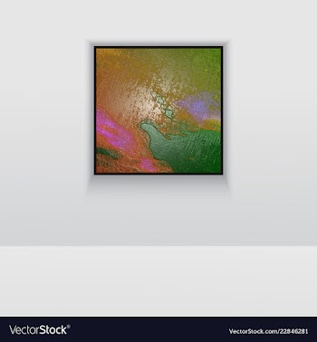 Digital art picture in hot red color on the wall vector image