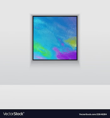 Digital art picture in hot red color on the wall vector image