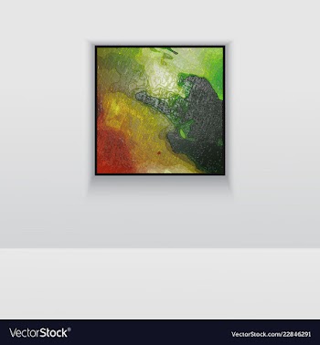 Digital art picture in hot red color on the wall vector image