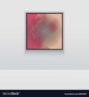 Digital art picture in hot red color on the wall vector image