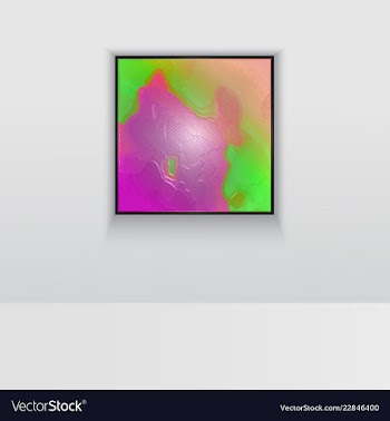 Digital art picture in hot red color on the wall vector image
