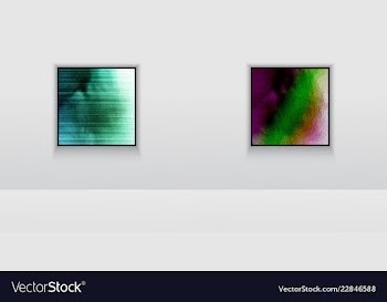 Digital art picture in hot red color on the wall vector image