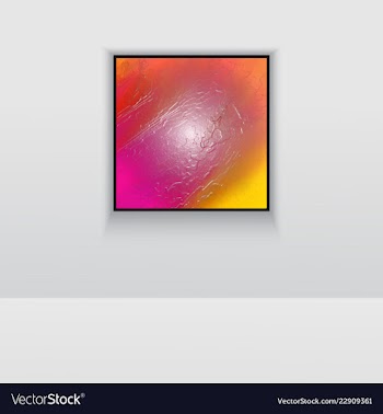 Digital art picture in hot red color on the wall vector image