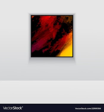 Digital art picture in hot red color on the wall vector image