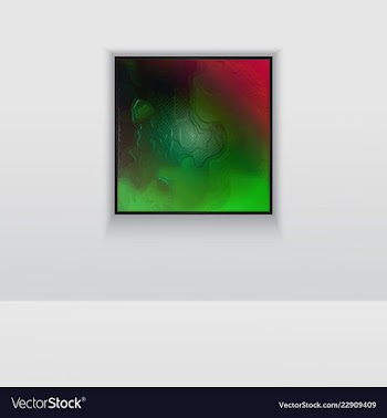 Digital art picture in hot red color on the wall vector image