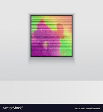Digital art picture in hot red color on the wall vector image