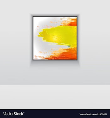 Digital art picture in hot red color on the wall vector image