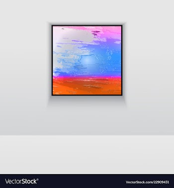 Digital art picture in hot red color on the wall vector image