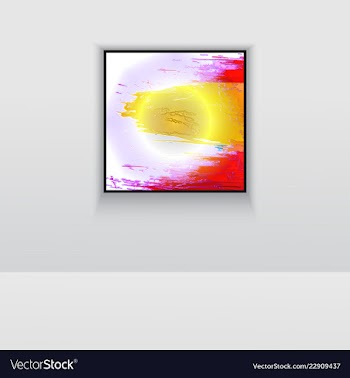 Digital art picture in hot red color on the wall vector image