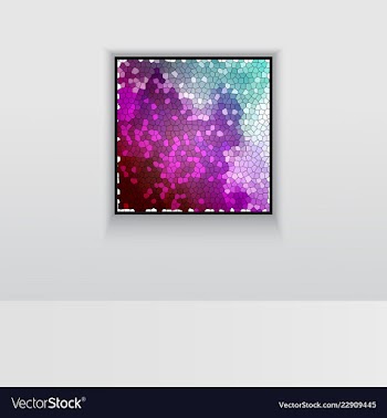 Digital art picture in hot red color on the wall vector image