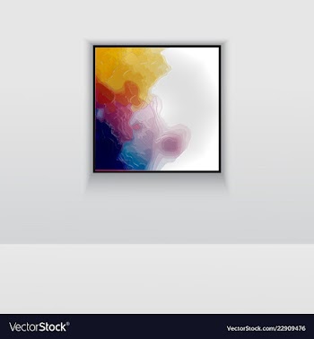 Digital art picture in hot red color on the wall vector image