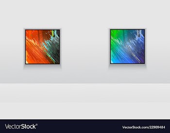 Digital art picture in hot red color on the wall vector image