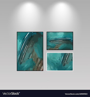 Digital art picture in hot red color on the wall vector image