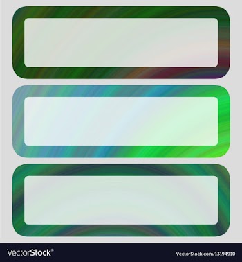 Digital art rounded banner set in green tones vector image