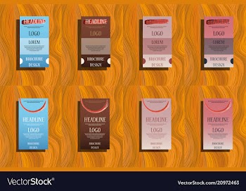 Digital brochure template design with round vector image