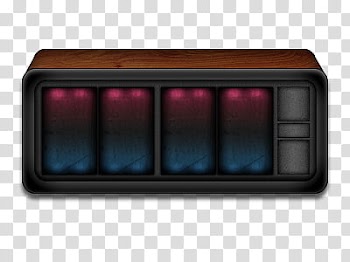 Digital Clock for Geektool, black and red wooden frame transparent background PNG clipart