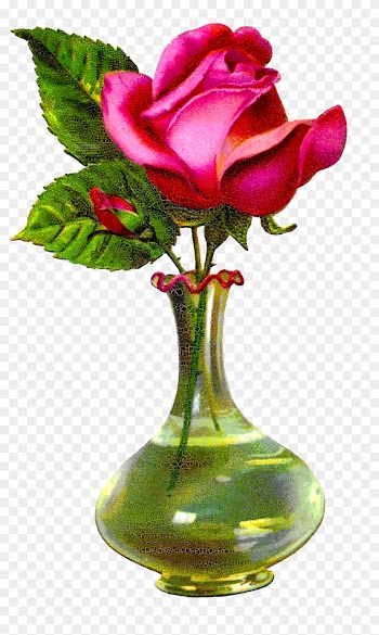 Digital Flower Vase Download - Rose In A Vase