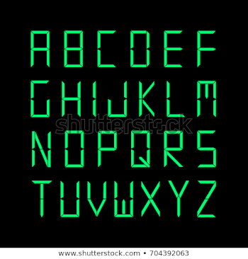 Digital Font Vector English Alphabet Green Stock Vector (Royalty ...