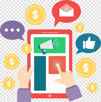 Digital marketing Advertising Sales, Tablet PC online exchange transparent background PNG clipart