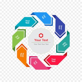 Digital marketing Business process - Chart colorful arrows 