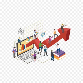 Digital marketing Businessperson Organization Advertising - Vector computers and arrow 