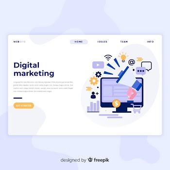 Digital marketing landing page Free Vector