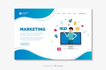 Digital marketing landing page template Free Vector