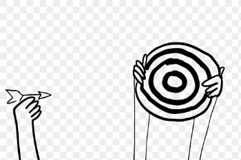 Digital marketing png, target doodle | Free stock illustration | High Resolution graphic