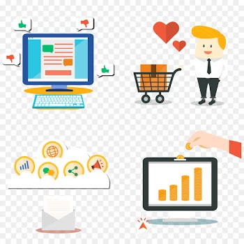 Digital marketing Social media marketing Advertising - Vector computer shopping 