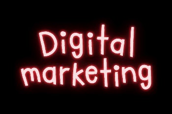 Digital marketing word, neon typography | Free PSD - rawpixel
