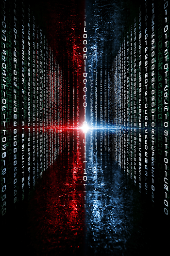 Digital Matrix in Red, White, and Blue