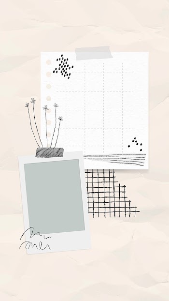 Digital note, paper note collage with flowers | Free stock illustration | High Resolution graphic