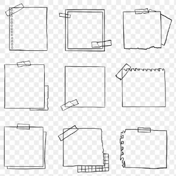 Digital note png set in hand drawn style | Free stock illustration | High Resolution graphic