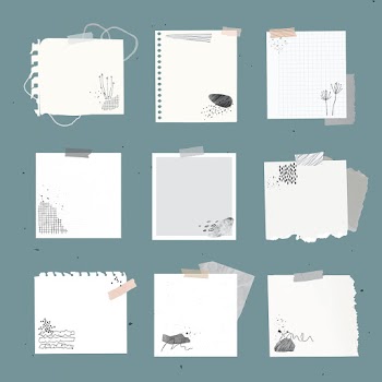 Digital note psd element set with memphis… | Free stock illustration | High Resolution graphic