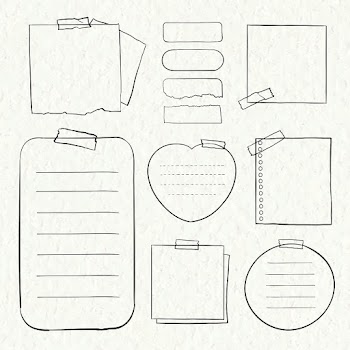 Digital note psd set in hand drawn style | Free stock illustration | High Resolution graphic