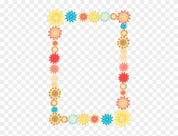 Digital Scrapbooking Flower Frames And Colorful Flower - Colorful Flower Borders And Frames