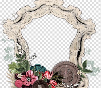 Digital scrapbooking Frames Paper Flower, Vintage Trouble transparent background PNG clipart