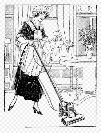 Digital stamp Animal Illustrations Postage Stamps Sketch - cleaning maid 