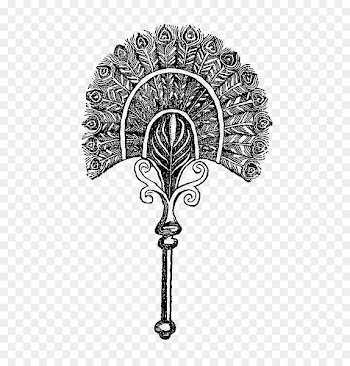 Digital stamp Postage Stamps Fan - peacock quill 