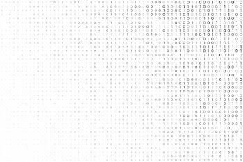 Digital white background with binary code numbers Free Vector