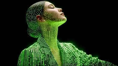 Digital Woman Enveloped in Binary Code Digital Woman Enveloped in Binary Code