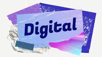 Digital word typography, aesthetic paper | Free PSD - rawpixel