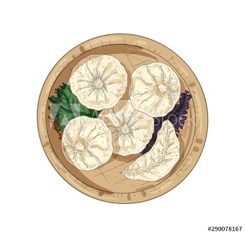 Dim sum hand drawn vector illustration
