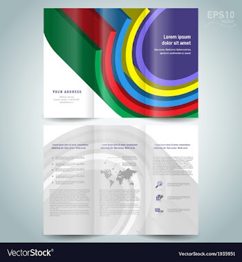  					Dimensional colored geometric 3d line brochure vector image														