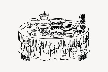 Dining food drawing, vintage dinner | Free Vector Illustration - rawpixel