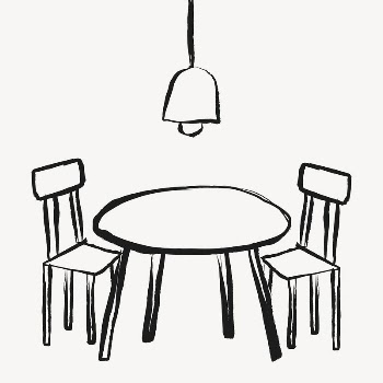 Dining table sticker, home interior | Free PSD Illustration - rawpixel