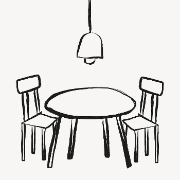 Dining table sticker, home interior | Free Vector Illustration - rawpixel