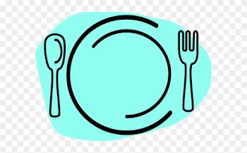 Dinner Plate With Spoon And Fork Vector Clip Art - Food Clipart