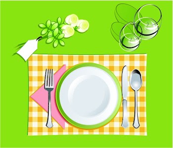 Dinner setting in spring colors