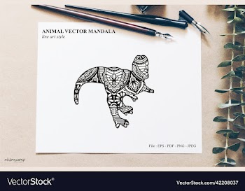 dinos mandala line art style boho style